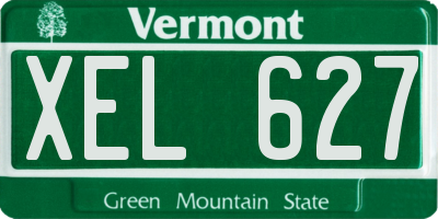 VT license plate XEL627