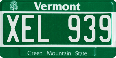 VT license plate XEL939