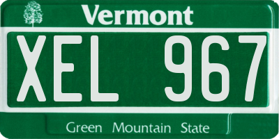 VT license plate XEL967