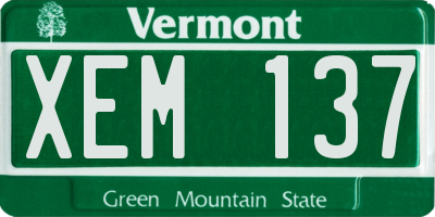 VT license plate XEM137