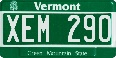 VT license plate XEM290