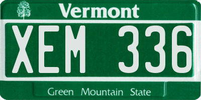 VT license plate XEM336