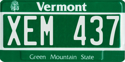 VT license plate XEM437