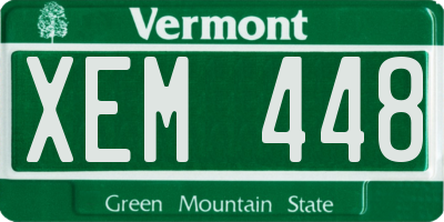 VT license plate XEM448