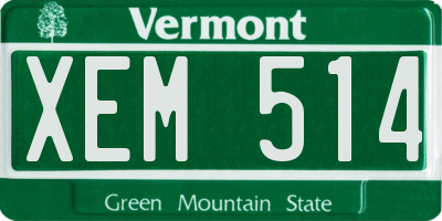 VT license plate XEM514