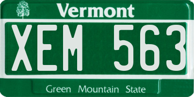 VT license plate XEM563