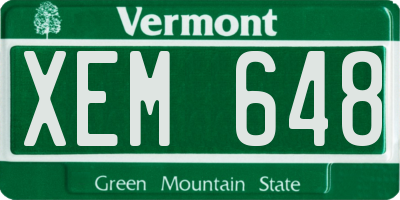 VT license plate XEM648