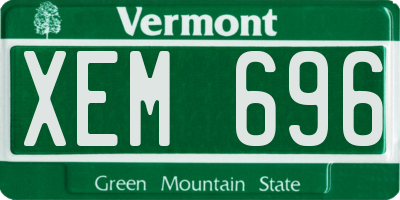VT license plate XEM696