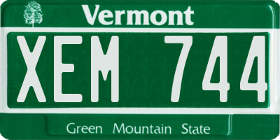 VT license plate XEM744