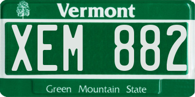 VT license plate XEM882