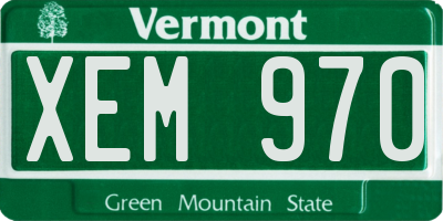 VT license plate XEM970