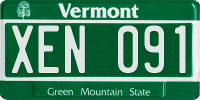 VT license plate XEN091