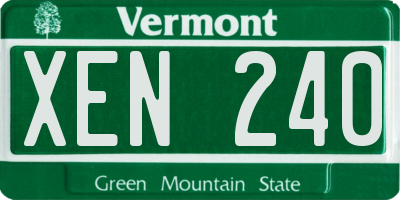 VT license plate XEN240
