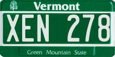 VT license plate XEN278