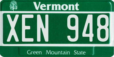 VT license plate XEN948