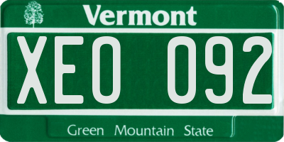 VT license plate XEO092
