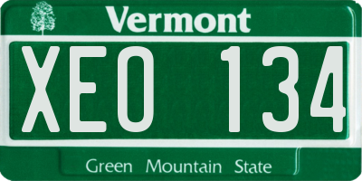 VT license plate XEO134