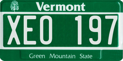 VT license plate XEO197