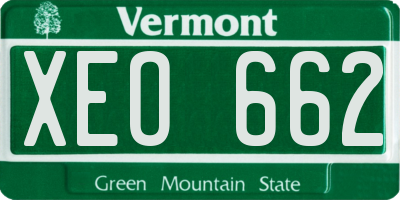 VT license plate XEO662