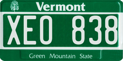 VT license plate XEO838
