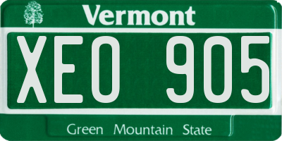 VT license plate XEO905