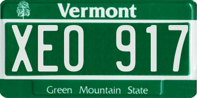 VT license plate XEO917