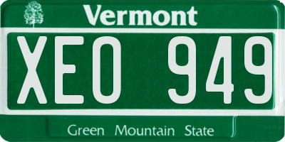VT license plate XEO949