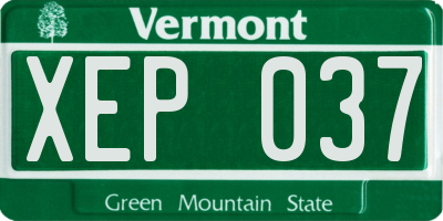 VT license plate XEP037