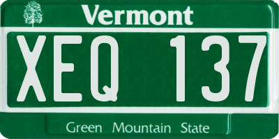 VT license plate XEQ137