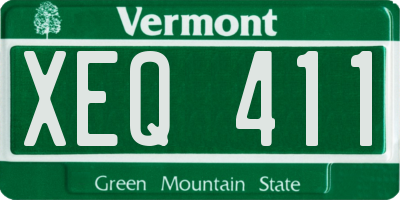 VT license plate XEQ411