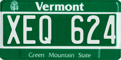 VT license plate XEQ624