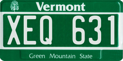 VT license plate XEQ631