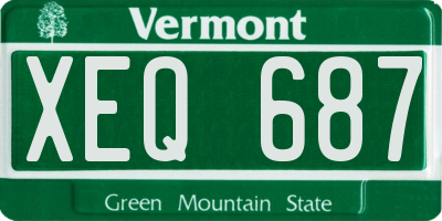 VT license plate XEQ687