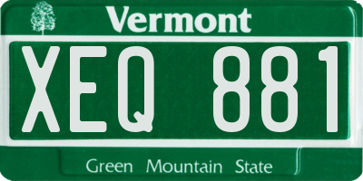VT license plate XEQ881