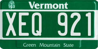 VT license plate XEQ921