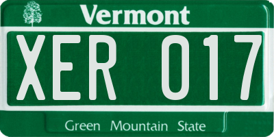VT license plate XER017