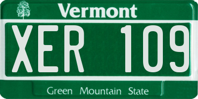 VT license plate XER109