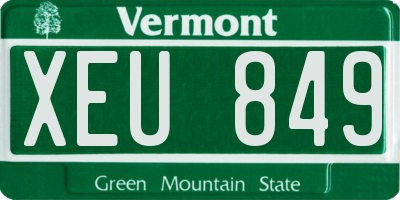 VT license plate XEU849
