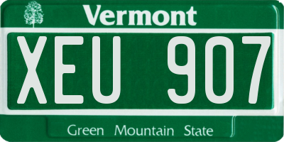 VT license plate XEU907