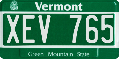 VT license plate XEV765