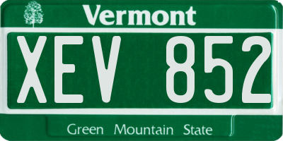 VT license plate XEV852