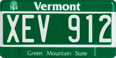 VT license plate XEV912