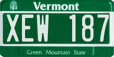 VT license plate XEW187