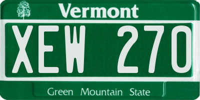 VT license plate XEW270