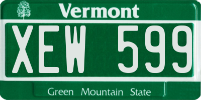 VT license plate XEW599
