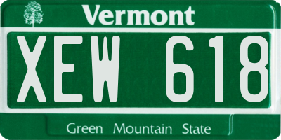 VT license plate XEW618