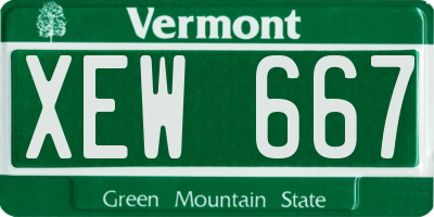 VT license plate XEW667