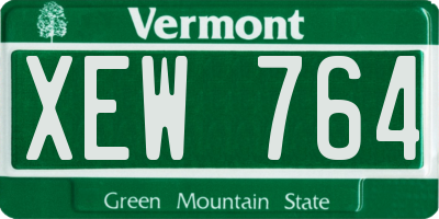 VT license plate XEW764