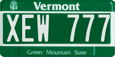 VT license plate XEW777