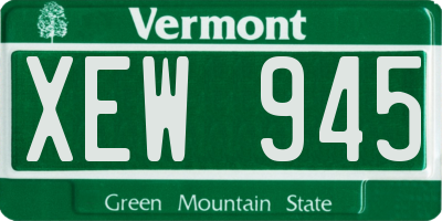 VT license plate XEW945